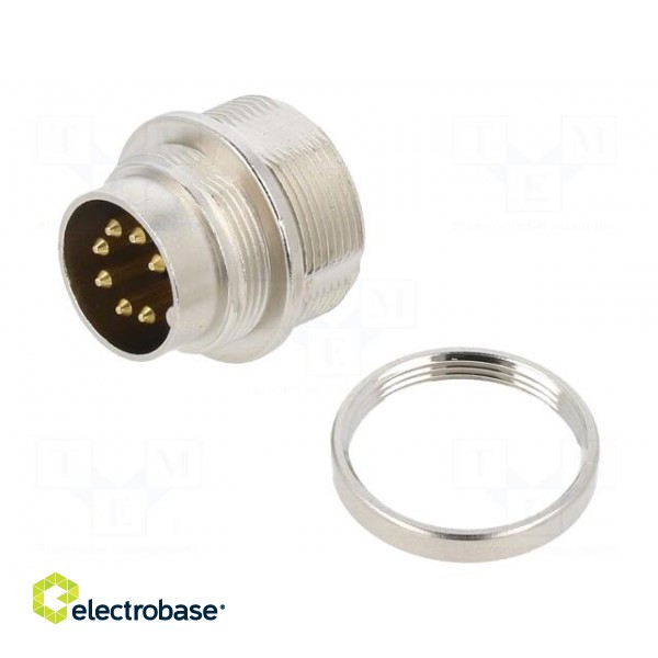 Connector: M16 | socket | male | soldering | PIN: 7 | 5A | 60V | IP68 image 1