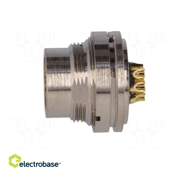Connector: M16 | socket | male | soldering | PIN: 8 | 5A | 60V | straight фото 3