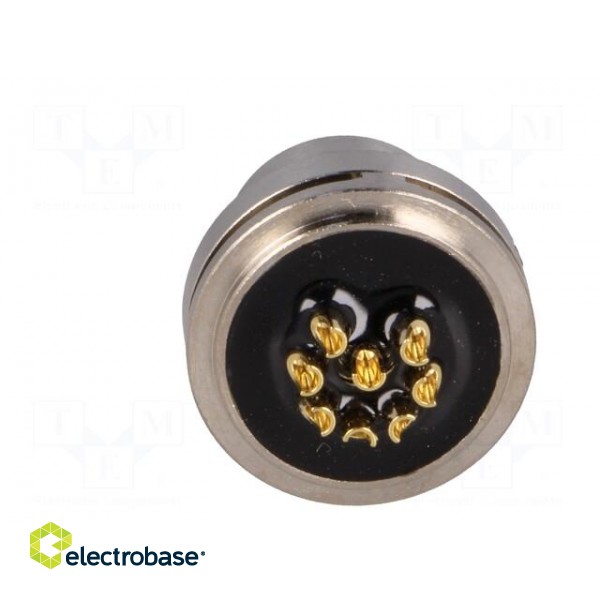 Connector: M16 | socket | male | soldering | PIN: 8 | 5A | 60V | straight фото 5