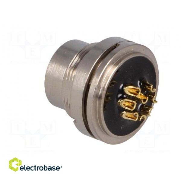 Connector: M16 | socket | male | soldering | PIN: 8 | 5A | 60V | straight фото 4