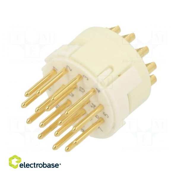 Connector: M23 | contact insert | PIN: 16 | male | soldering | for cable фото 1