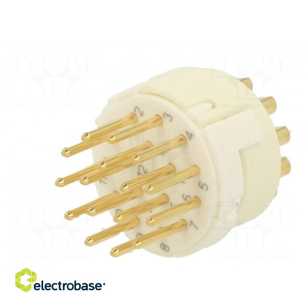 Connector: M23 | contact insert | PIN: 16 | male | soldering | for cable фото 2