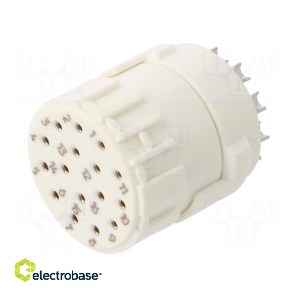 Connector: M23 | contact insert | female | soldering | for cable | 8A image 1