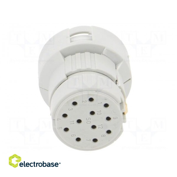 Connector: M23 | contact insert | PIN: 12 | female | crimped | 200V | 8A фото 9