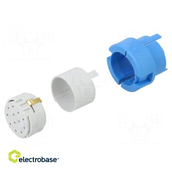 Connector: M23 | contact insert | PIN: 12 | male | crimped | 200V | 8A