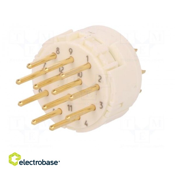 Connector: M23 | contact insert | PIN: 12 | male | soldering | 200V | 8A paveikslėlis 2