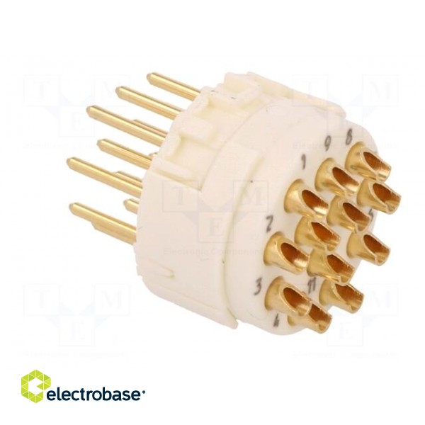 Connector: M23 | contact insert | PIN: 12 | male | soldering | 200V | 8A paveikslėlis 4