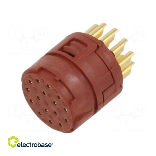 Connector: M23 | contact insert | PIN: 16 | soldering | 7A | 100V paveikslėlis 1