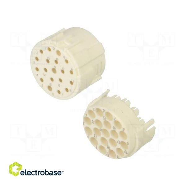 Connector: M23 | contact insert | PIN: 19(3+16) | female | crimped фото 1
