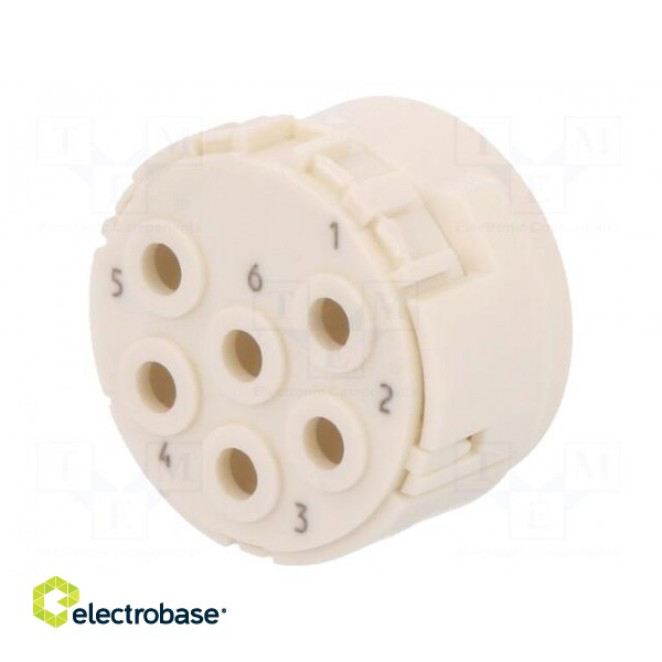 Connector: M23 | PIN: 6 | male | crimped | w/o contacts | 300V | 20A paveikslėlis 1