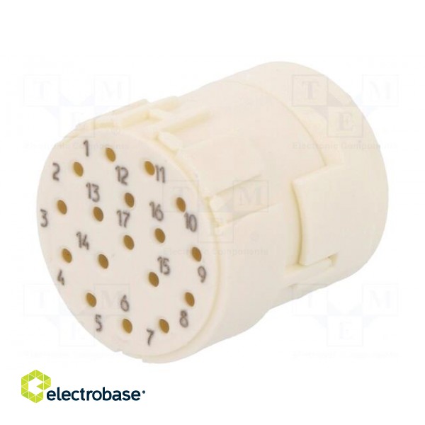 Connector: M23 | contact insert | PIN: 17 | female | crimped | 160V | 8A image 1