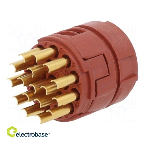 Connector: M23 | contact insert | PIN: 17 | soldering | 7A | 50V image 1