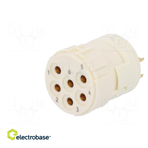 Connector: M23 | PIN: 6 | female | soldering | 300V | 20A | Series: Han M23 image 2