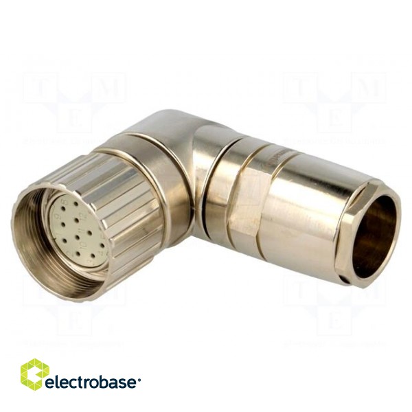 Connector: M23 | plug | PIN: 12 | female | soldering | for cable | 7.5A paveikslėlis 1