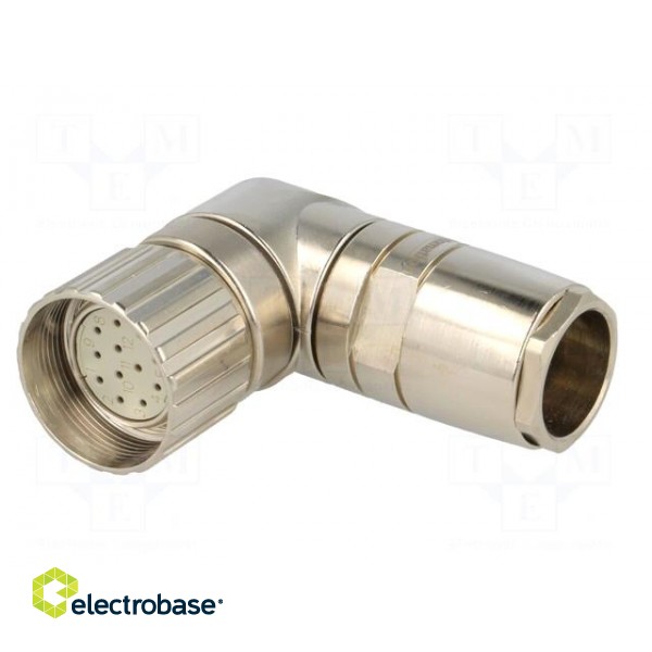 Connector: M23 | plug | PIN: 12 | female | soldering | for cable | 7.5A paveikslėlis 2