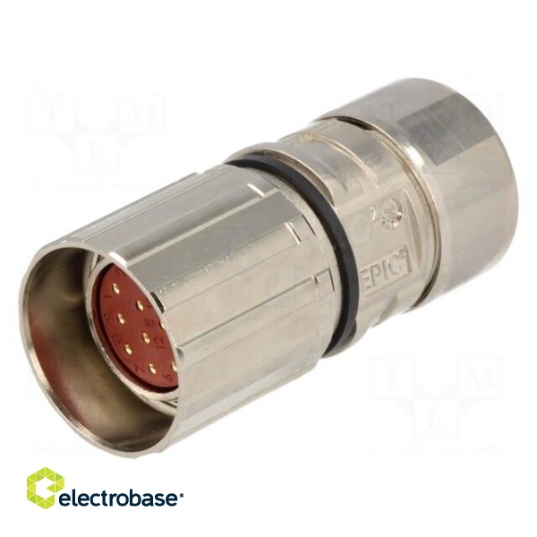 Connector: M23 | plug | PIN: 12 | female | soldering | for cable | 7A | IP68 фото 1