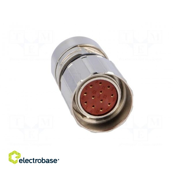 Connector: M23 | plug | PIN: 12 | female | soldering | for cable | 7A | IP68 image 9