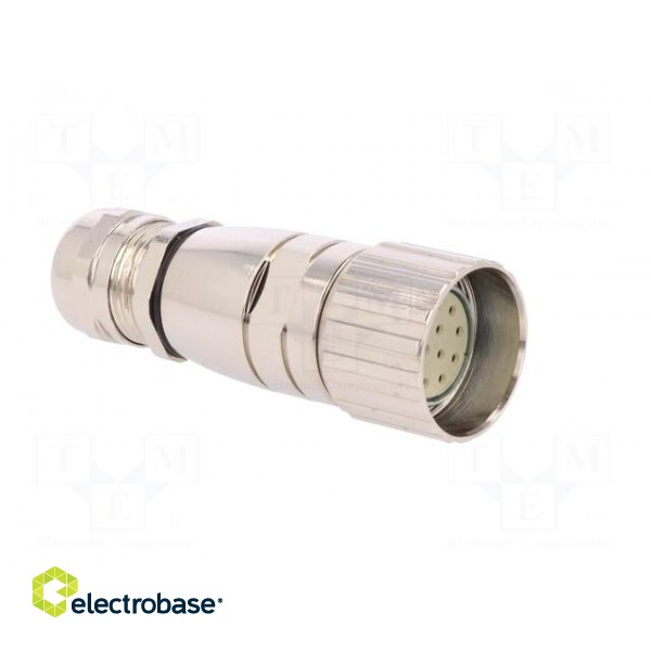 Connector: M23 | plug | PIN: 12 | female | soldering | for cable | 8A | IP67 фото 8