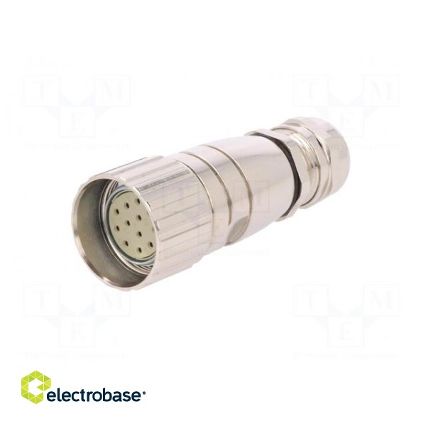 Connector: M23 | plug | PIN: 12 | female | soldering | for cable | 8A | IP67 image 2