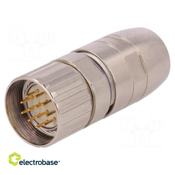 Connector: M23 | plug | PIN: 12 | male | screw terminal | for cable | IP67 фото 1