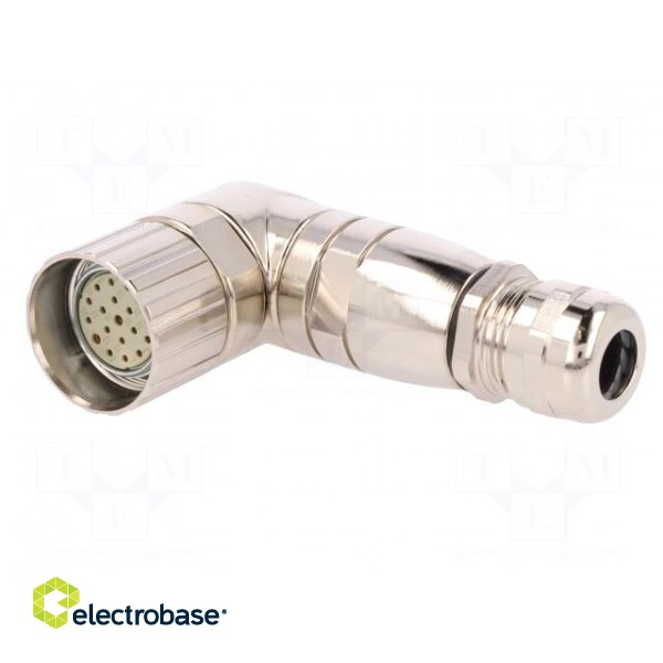 Connector: M23 | plug | PIN: 19(3+16) | female | soldering | for cable фото 2