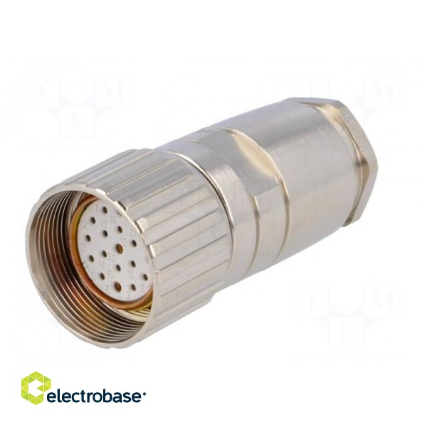 Connector: M23 | plug | PIN: 19(3+16) | female | soldering | for cable фото 2