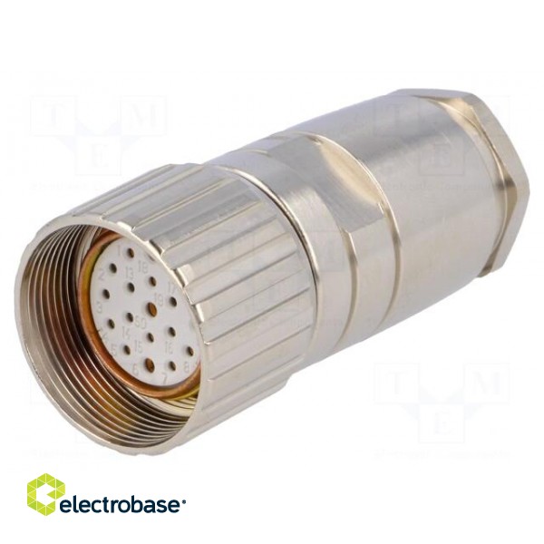 Connector: M23 | plug | PIN: 19(3+16) | female | soldering | for cable фото 1