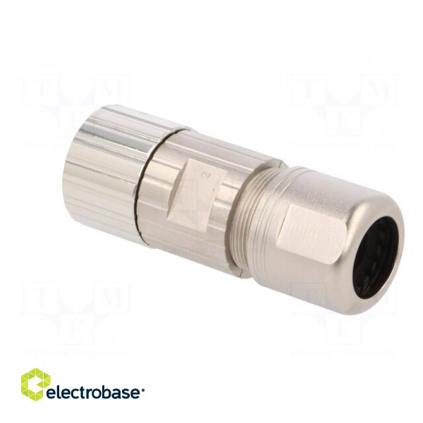Connector: M23 | plug | PIN: 6 | female | crimped | for cable | straight image 4