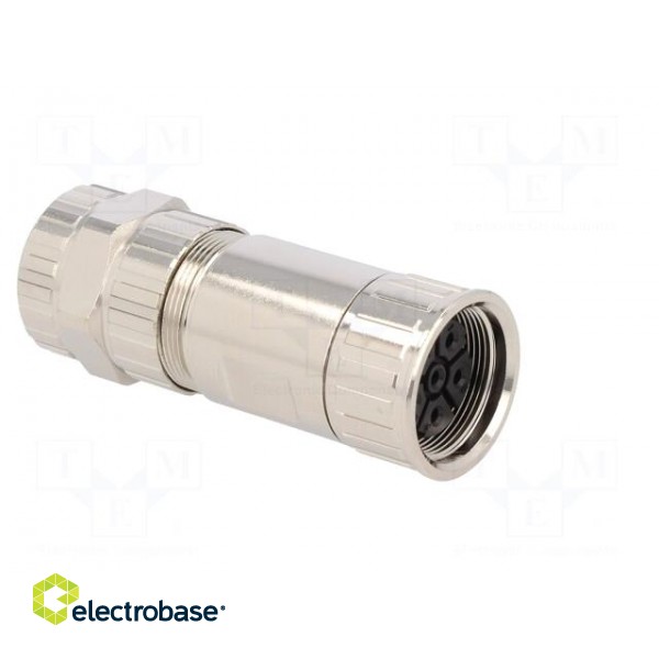 Connector: M23 | plug | PIN: 6 | female | crimped | for cable | straight paveikslėlis 8