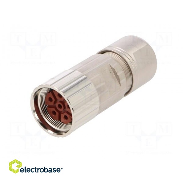 Connector: M23 | plug | PIN: 6 | female | crimped | for cable | straight image 2