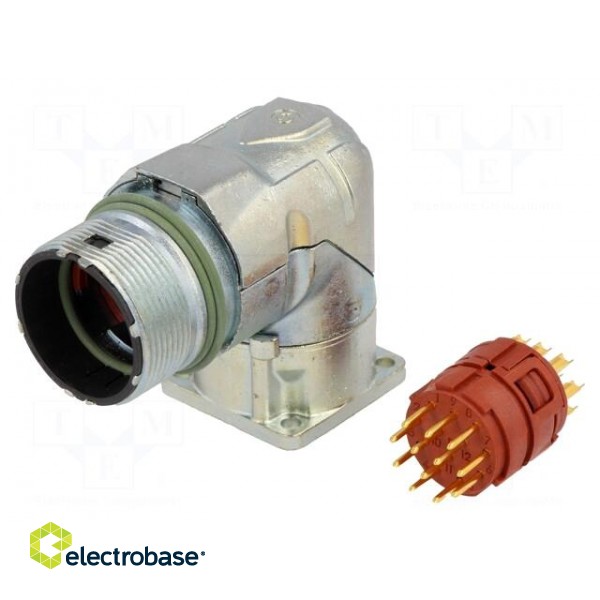 Connector: M23 | socket | PIN: 12 | male | soldering | angled 90° | 7A paveikslėlis 1