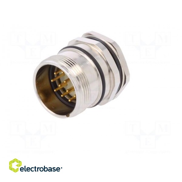 Connector: M23 | socket | PIN: 12 | male | soldering | straight | 8A | IP67 фото 2