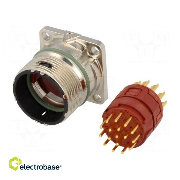 Connector: M23 | socket | PIN: 17 | male | soldering | straight | 7A | IP68 paveikslėlis 1