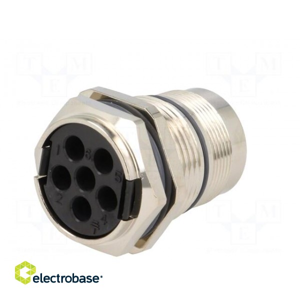 Connector: M23 | socket | PIN: 6 | male | crimped | 28A | shielded | IP67 image 6