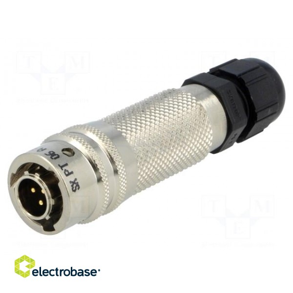 Connector: circular | PT | plug | male | PIN: 3 | with cable gland | 7.5A image 1