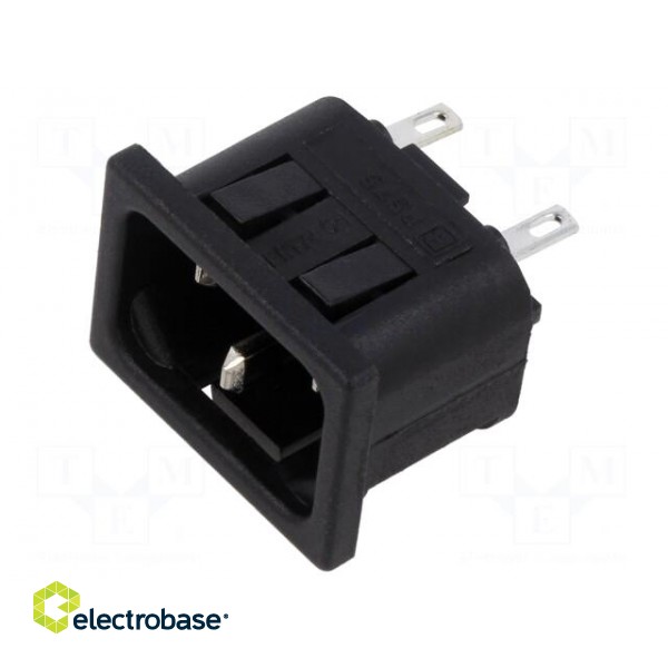 Connector: AC supply | socket | male | C14 (E) | 2.8x0,8mm connectors
