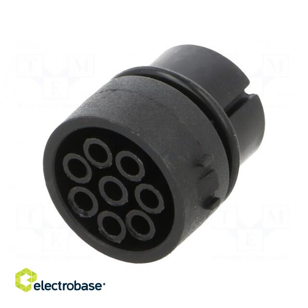 Connector: circular | contact insert | female | PIN: 8 | w/o contacts image 1