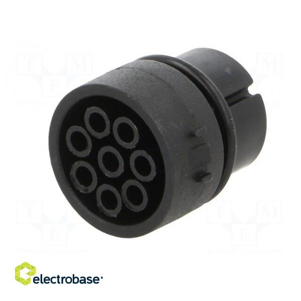Connector: circular | contact insert | female | PIN: 8 | w/o contacts фото 2
