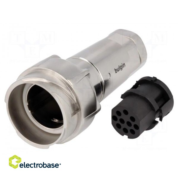Connector: circular | plug | female | PIN: 10 | w/o contacts | for cable image 1