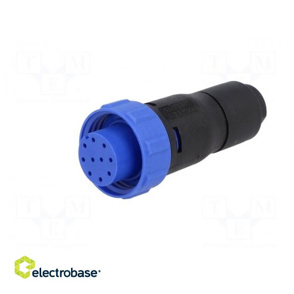 Connector: circular | plug | female | PIN: 10 | w/o contacts | for cable paveikslėlis 1