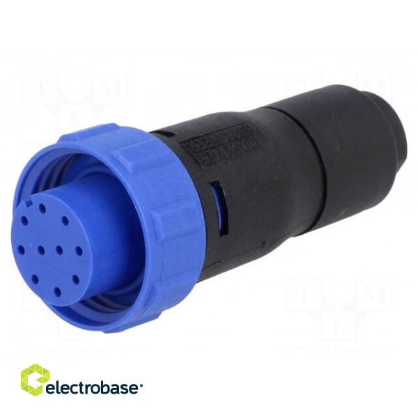 Connector: circular | plug | female | PIN: 10 | w/o contacts | for cable paveikslėlis 3