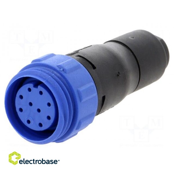 Connector: circular | plug | female | PIN: 10 | w/o contacts | for cable image 2