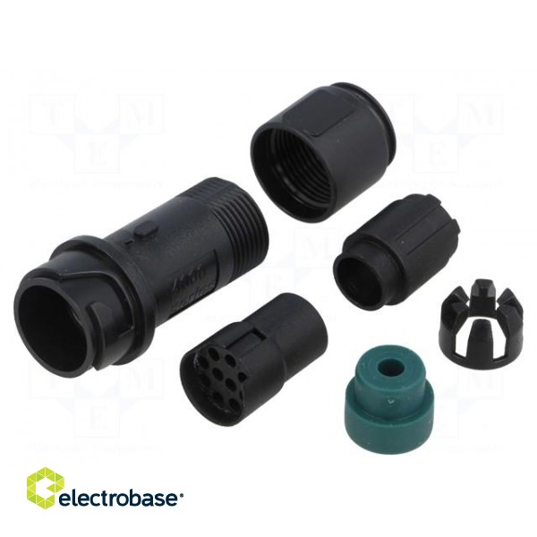 Connector: circular | plug | female | PIN: 10 | w/o contacts | for cable image 2