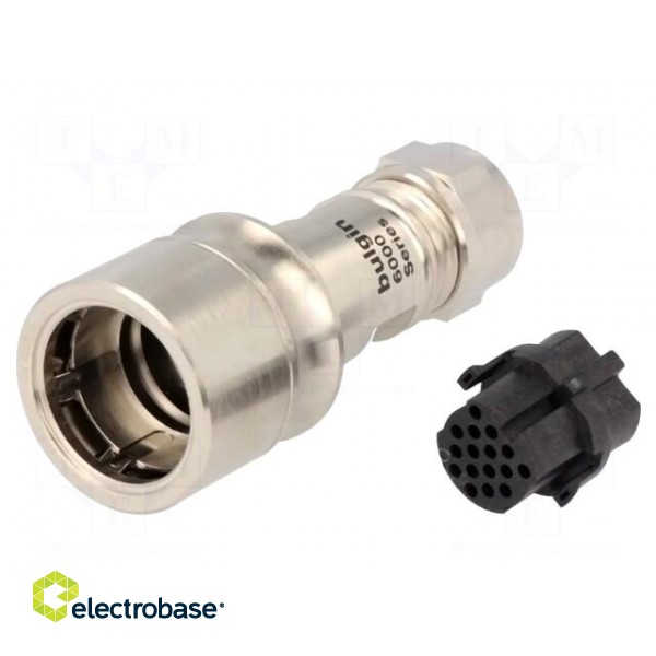Connector: circular | plug | female | PIN: 16 | w/o contacts | for cable image 1