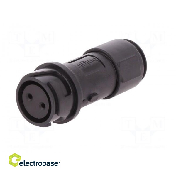 Connector: circular | plug | female | PIN: 2 | w/o contacts | for cable image 2