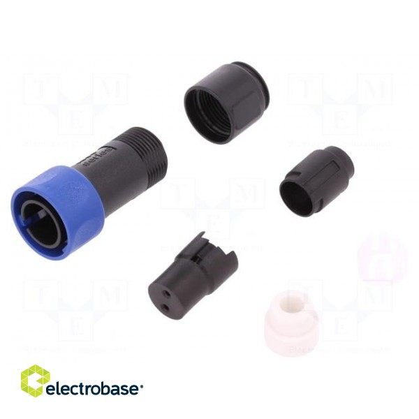 Connector: circular | plug | female | PIN: 2 | w/o contacts | for cable paveikslėlis 2