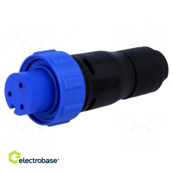 Connector: circular | plug | female | PIN: 3 | w/o contacts | for cable image 1