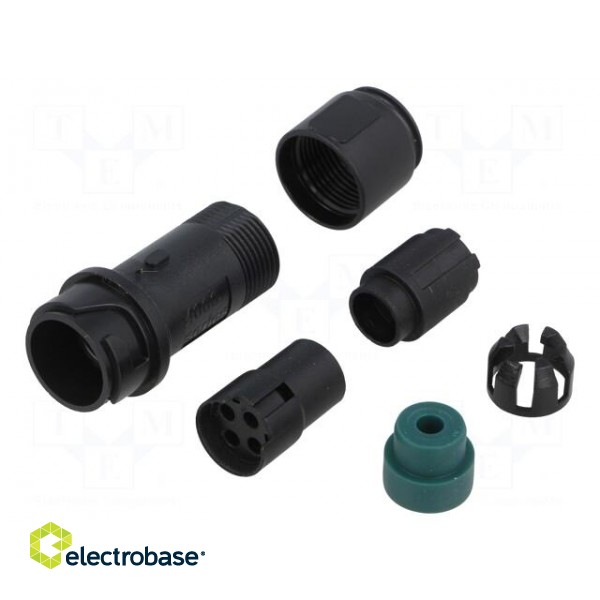 Connector: circular | plug | female | PIN: 4 | w/o contacts | for cable image 1