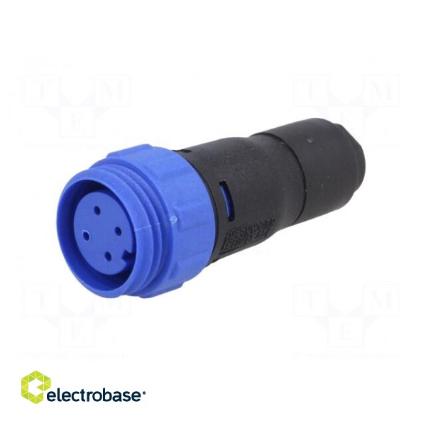 Connector: circular | plug | female | PIN: 4 | w/o contacts | for cable фото 2