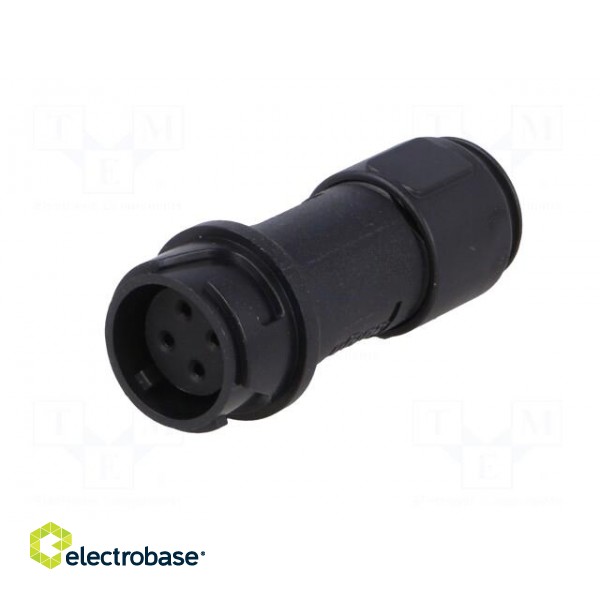 Connector: circular | plug | female | PIN: 4 | w/o contacts | for cable paveikslėlis 2